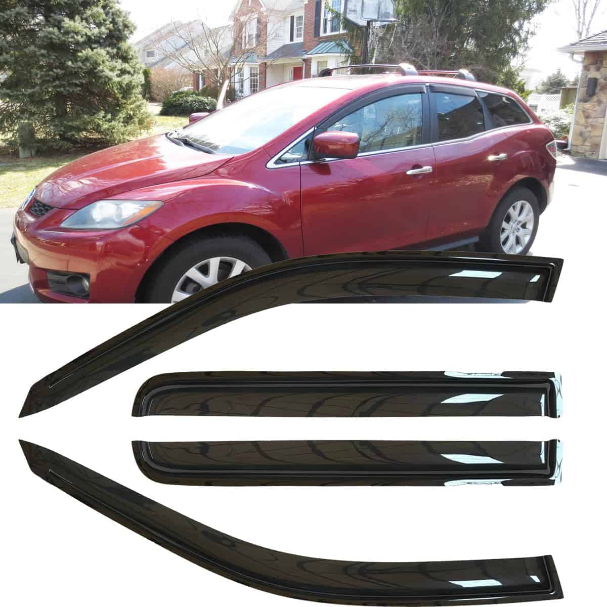 4pcs Deflectores de viento a prueba de lluvia -Tinte de humo