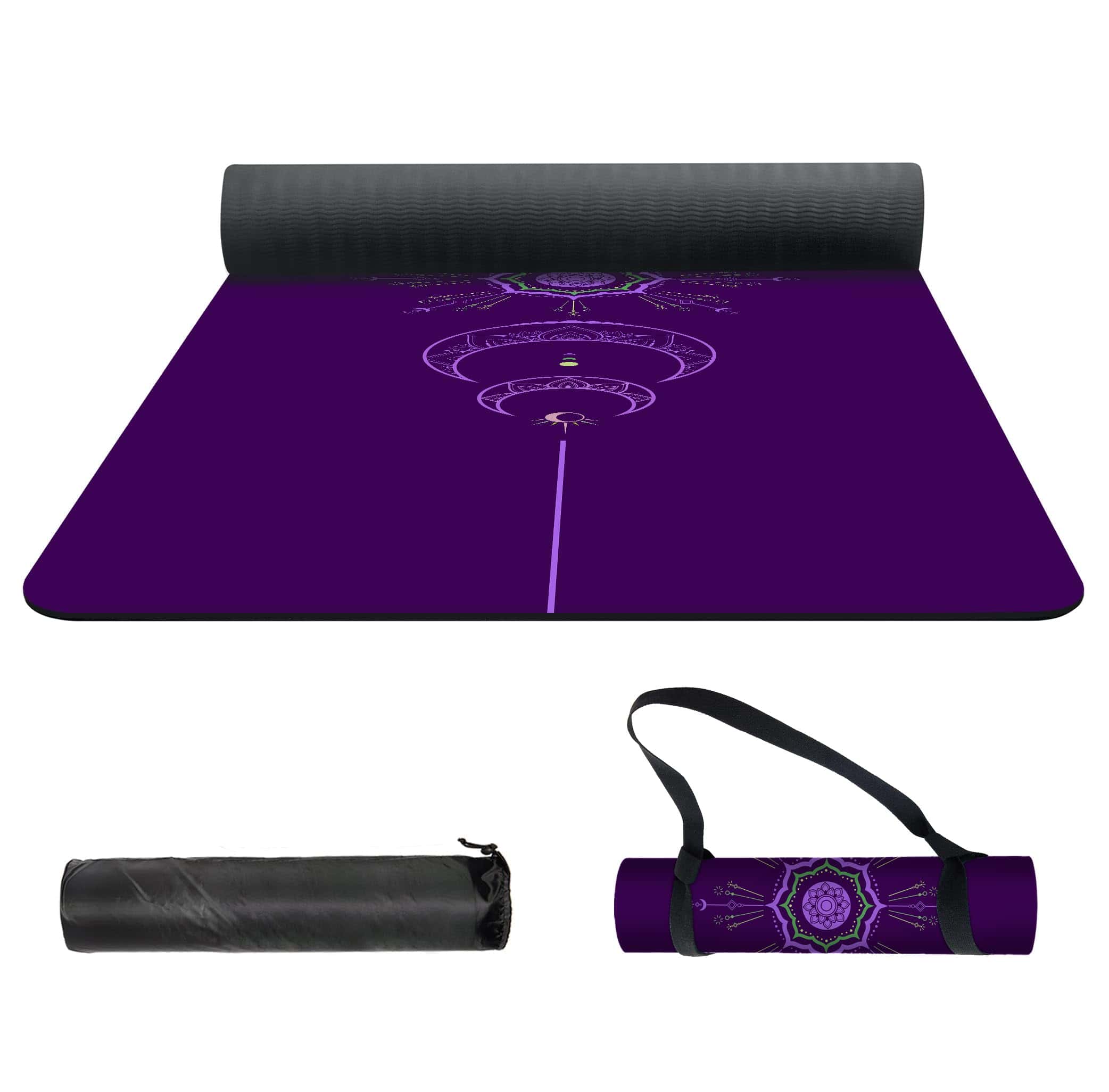 Tapete de Yoga Estampado Extra Grueso TPE -Púrpura - Imagen 3