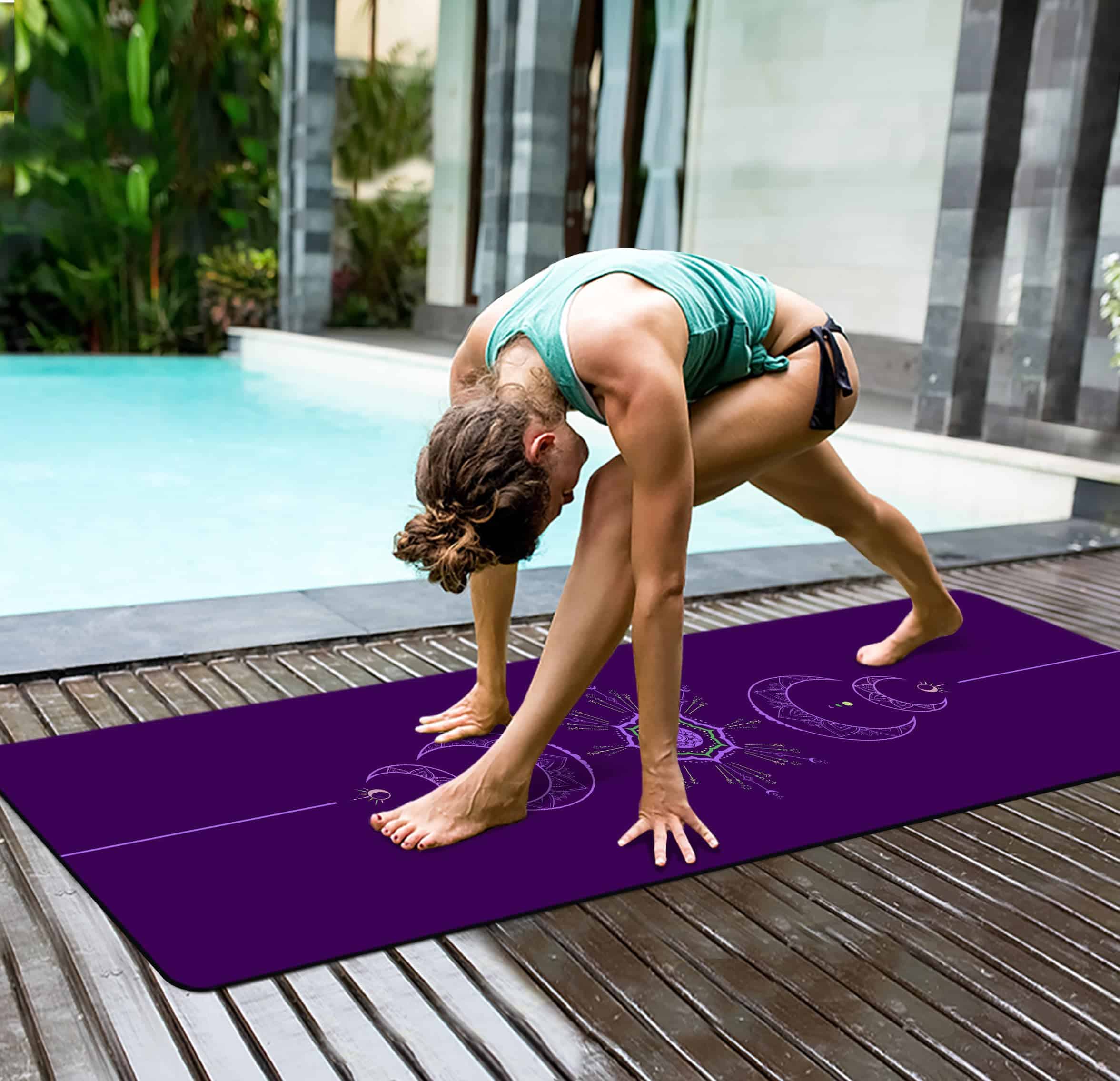 Tapete de Yoga Estampado Extra Grueso TPE -Púrpura - Imagen 6