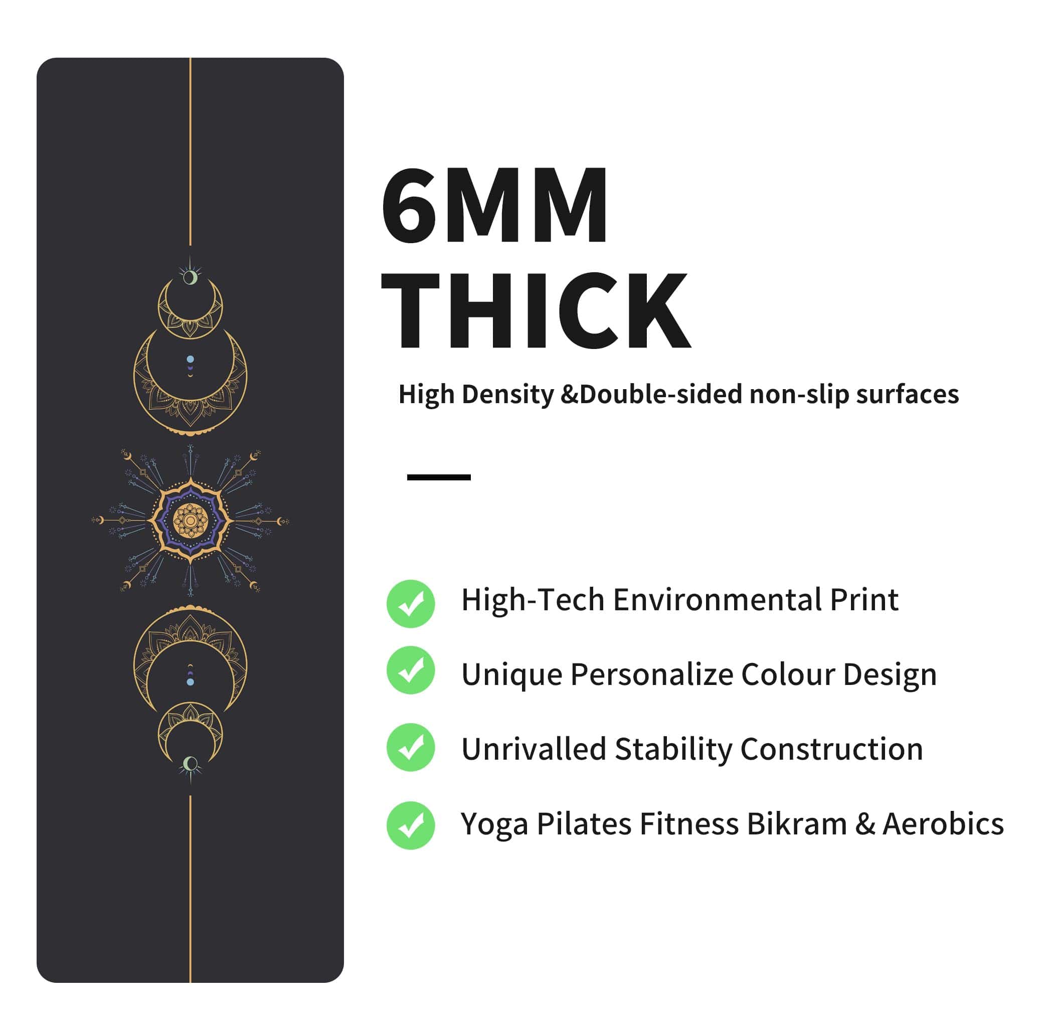 Tapete de Yoga Estampado nuveti Extra -Gris - Imagen 5