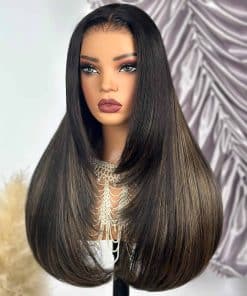 Peluca TESLAL Balayage Wear and Go sin Pegamento Corte Pre