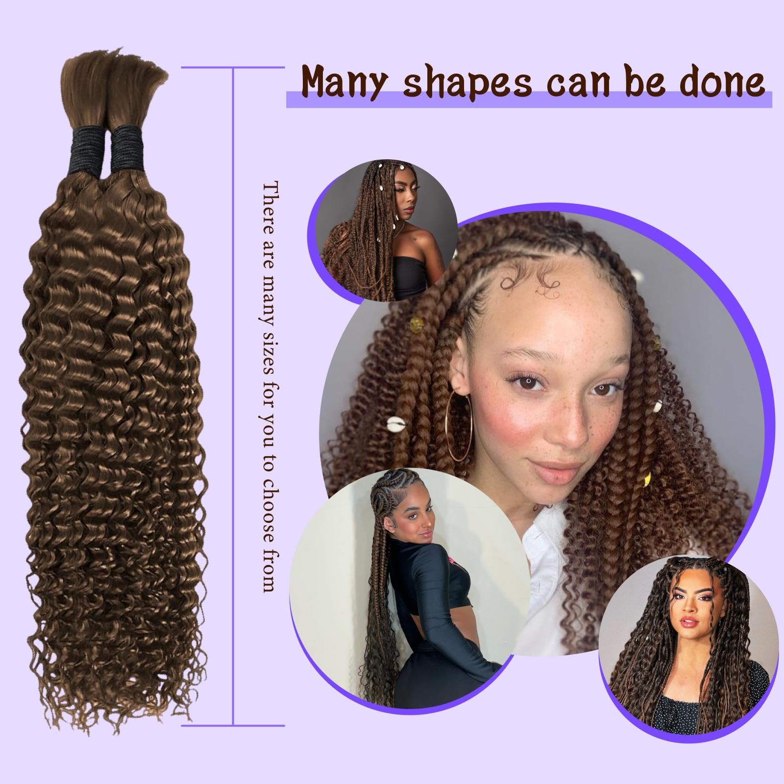 #4 Cabello Humano para Trenzas Boho 16 Pulgadas Cabello - Imagen 6