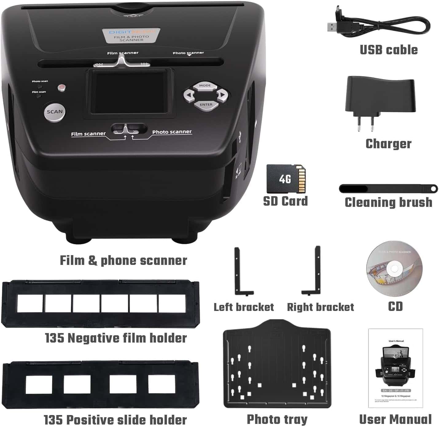 Eyesen Escáner de Fotos y Diapositivas con pantalla LCD de - Imagen 7