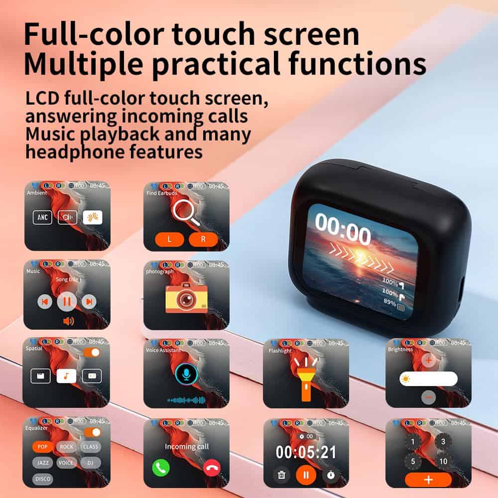 UMEGET Audífonos inalámbricos con pantalla táctil LCD de - Imagen 6