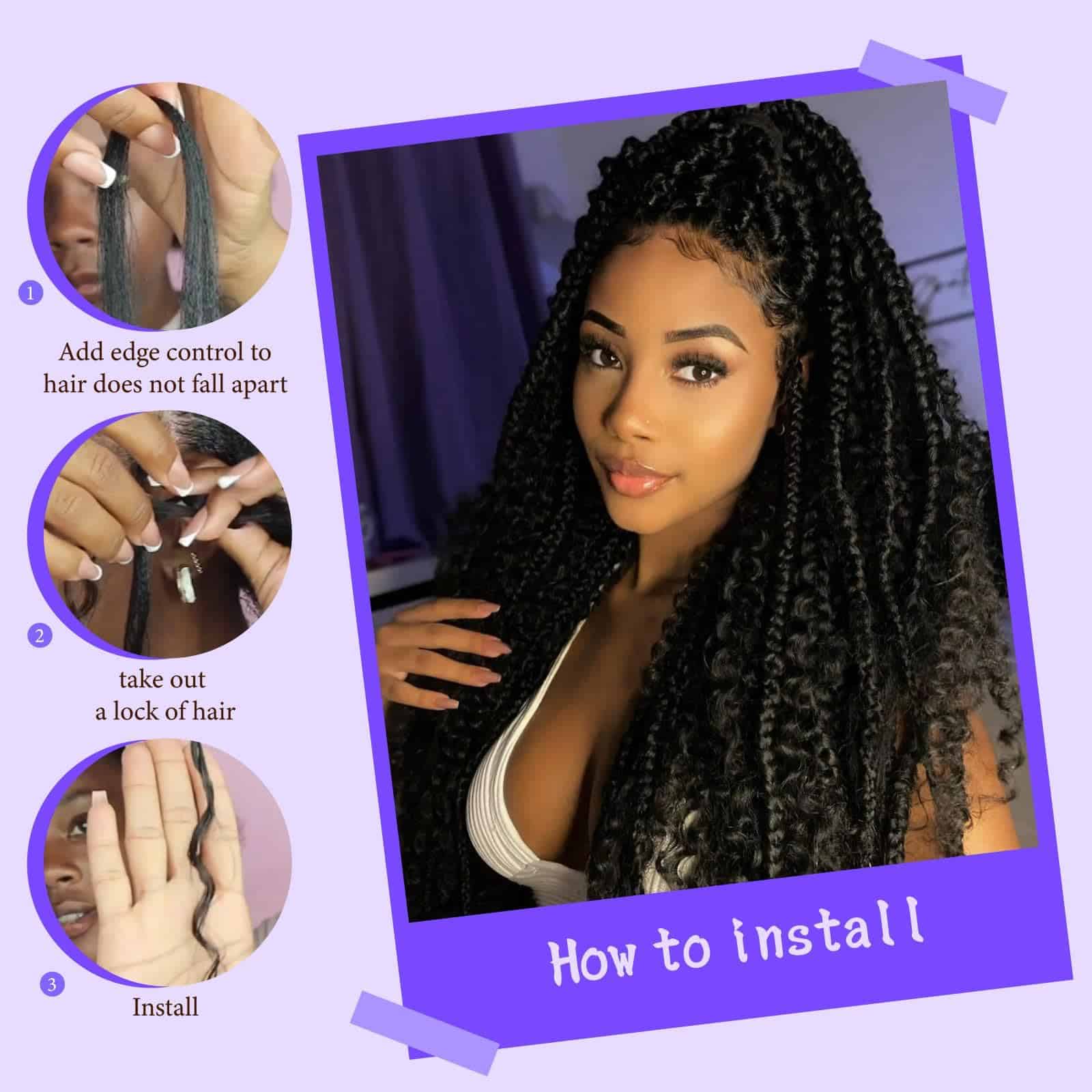 Cabello Humano para Trenzas Boho 22 Pulgadas Cabello Boho - Imagen 5