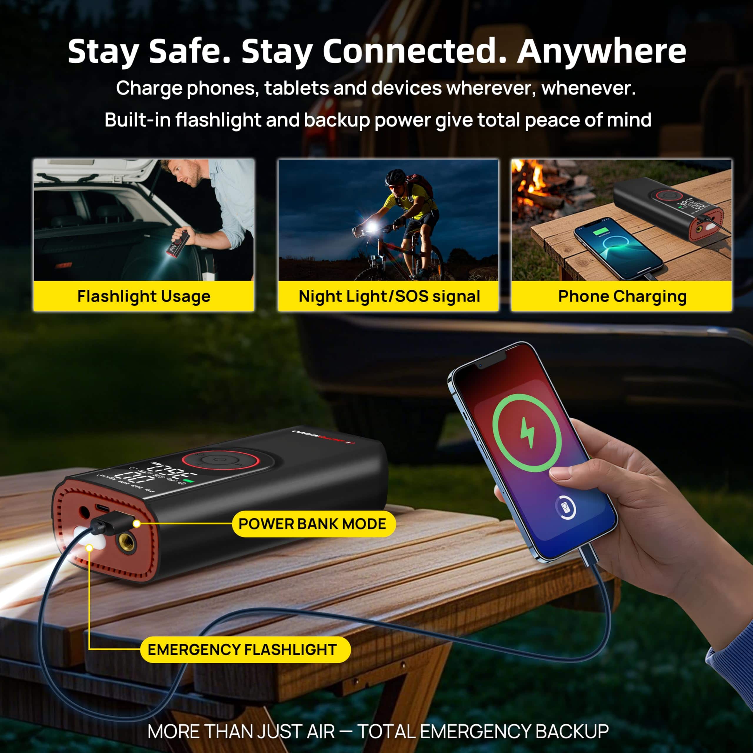 Inflador de neumáticos AUTOMOVO compresor de aire portátil - Imagen 4