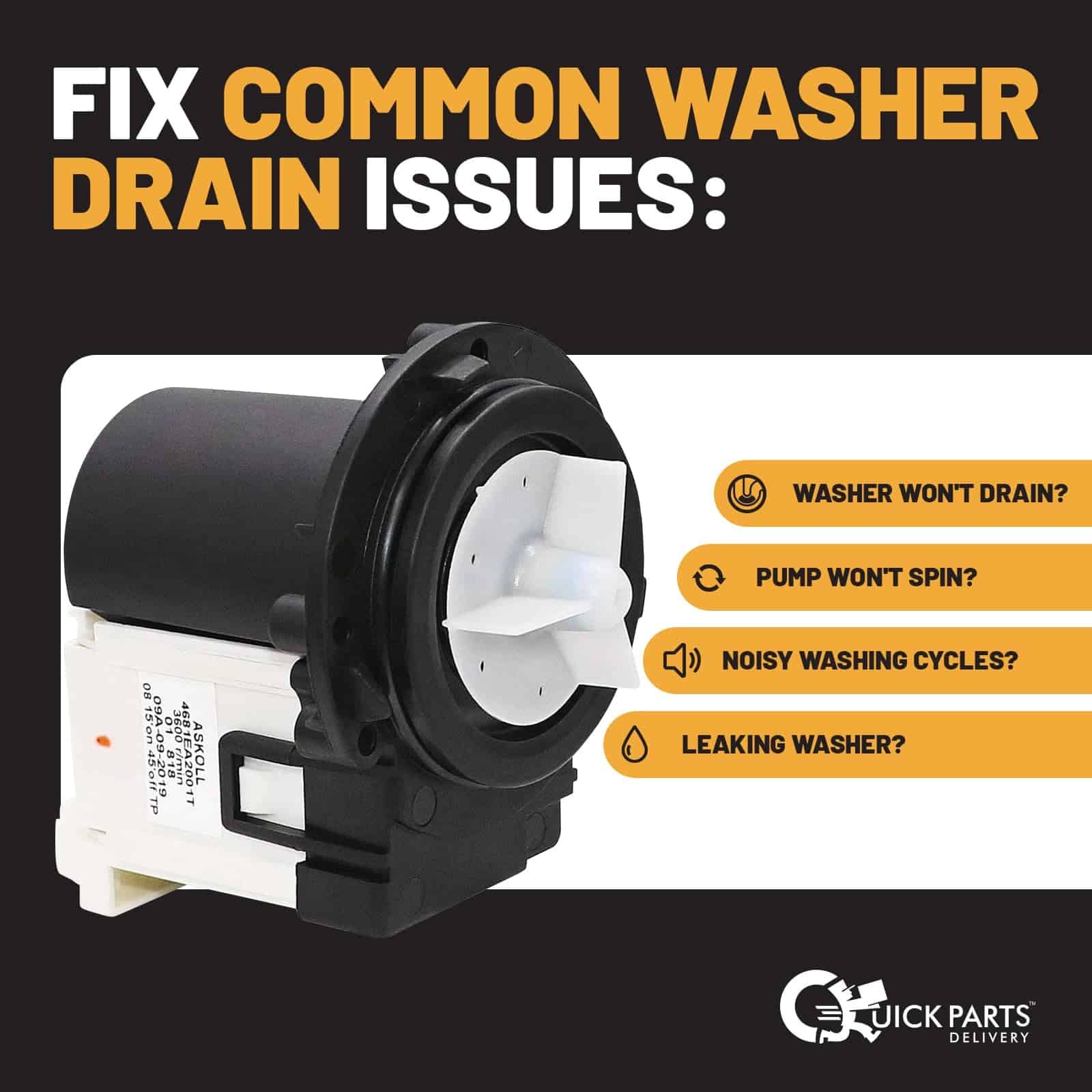 Bomba de Drenaje para Lavadora 4681EA2001T, Repuesto para - Imagen 5