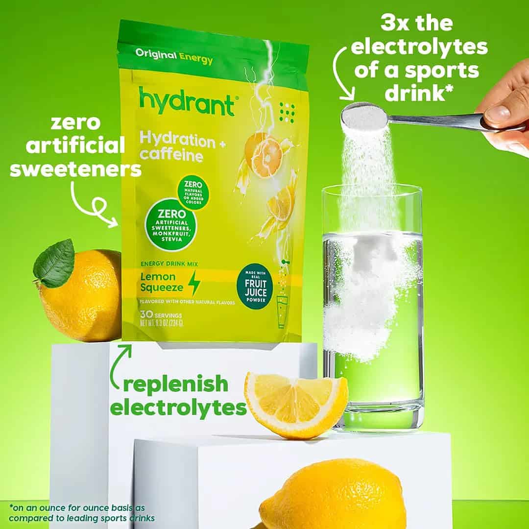 HYDRANT Energy Bulk Electrolyte Drink Mix con Cafeína y - Imagen 4