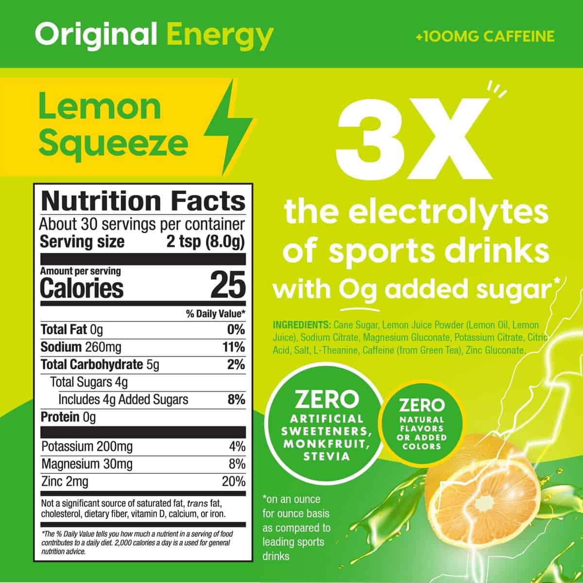 HYDRANT Energy Bulk Electrolyte Drink Mix con Cafeína y - Imagen 3