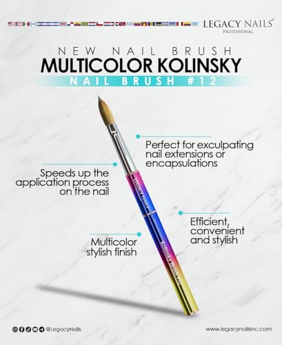 Brocha de uñas profesional Legacy Nails multicolor de pelo - Imagen 5