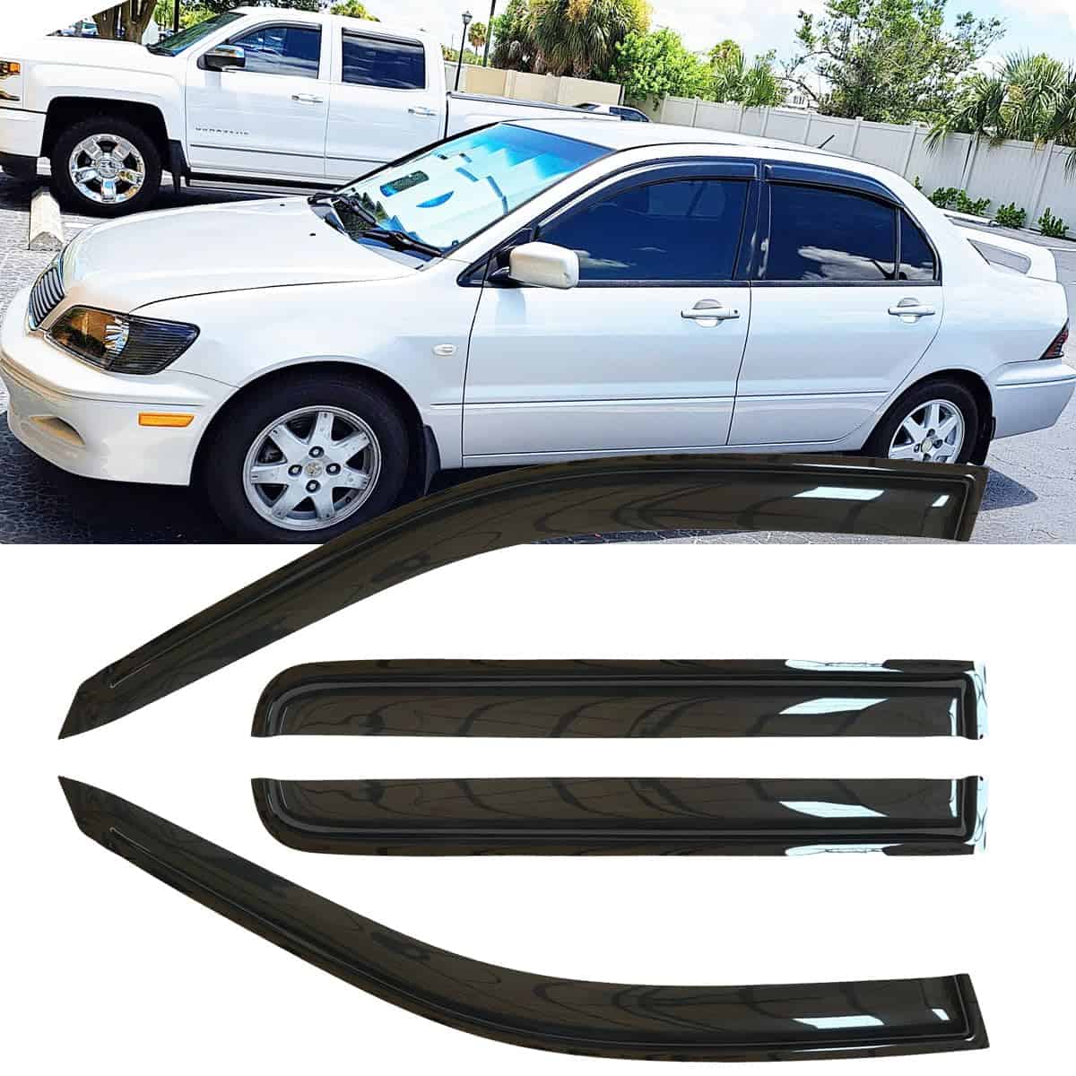 4pcs Deflectores de Ventanas Laterales a Prueba de Golpes y - Imagen 4