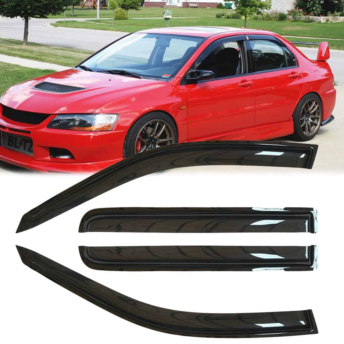 4pcs Deflectores de Ventanas Laterales a Prueba de Golpes y - Imagen 3