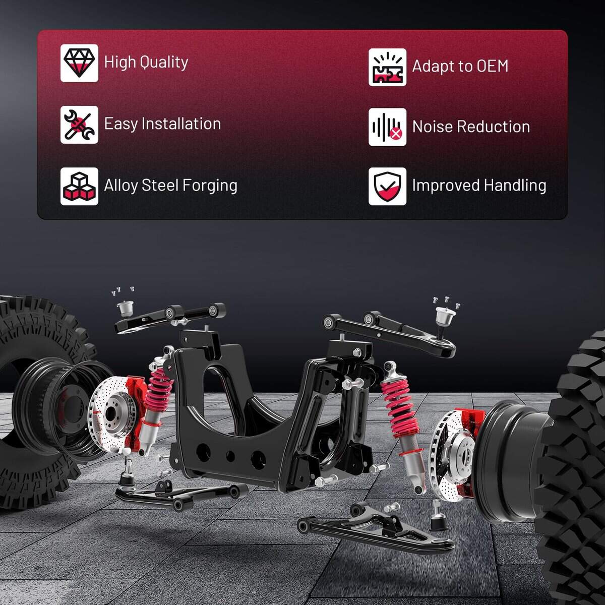 BDFHYK Brazo de Control Inferior Derecho Delantero 1 pieza, - Imagen 4