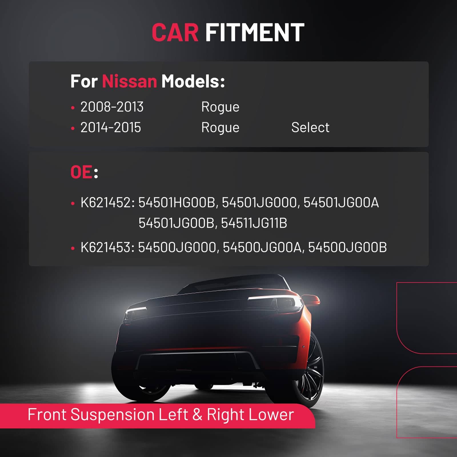 BDFHYK Brazo de Control Inferior Delantero 2 piezas, con - Imagen 3