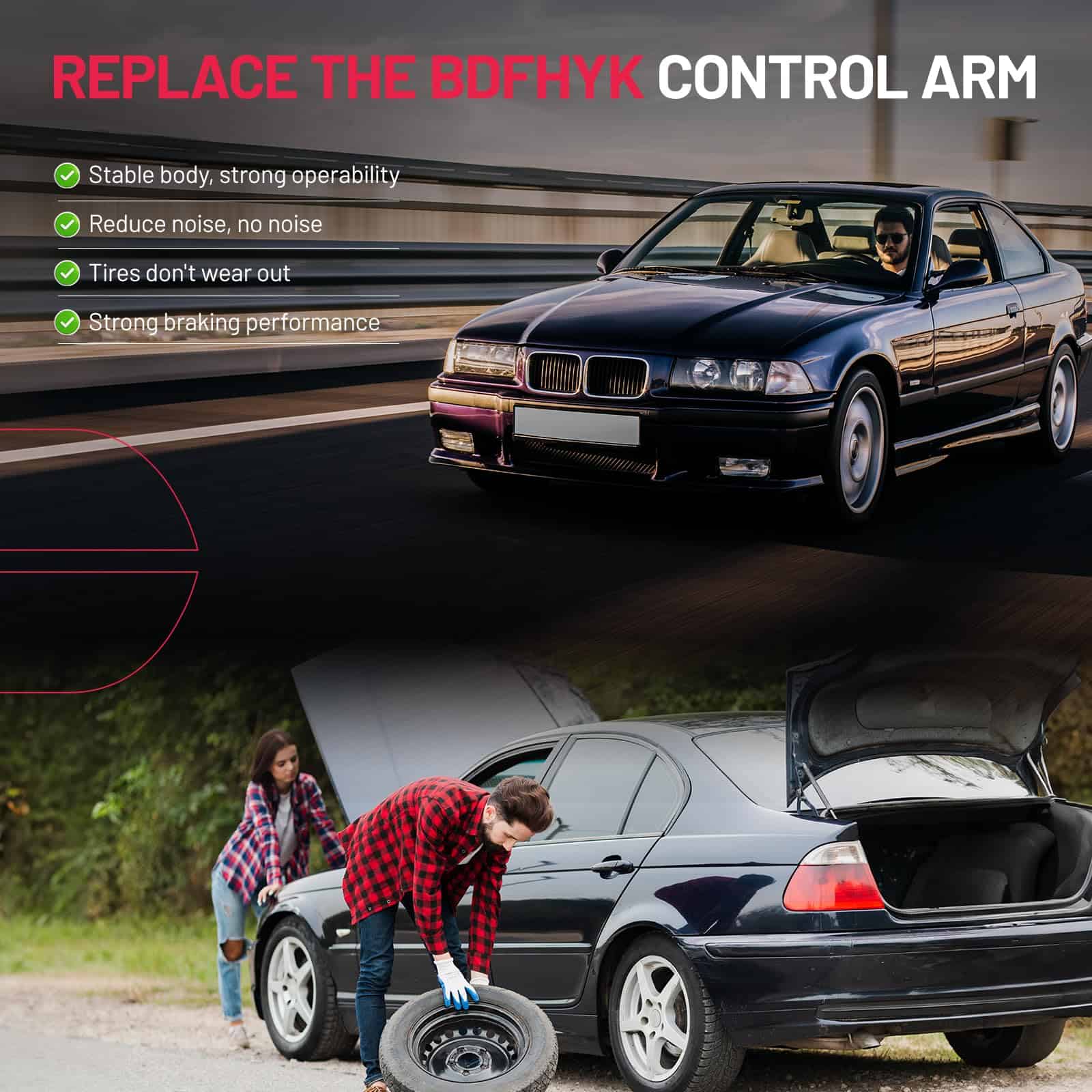 BDFHYK Brazo de Control Inferior Delantero 2 piezas, con - Imagen 6