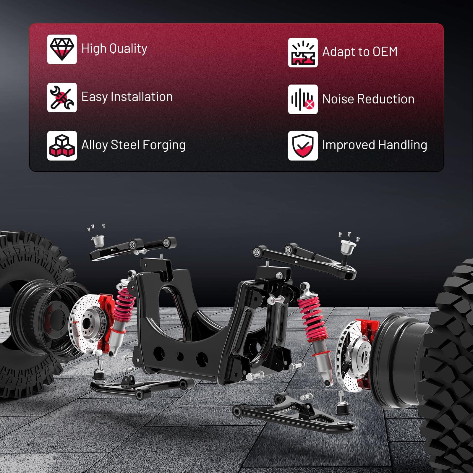 BDFHYK Brazo de Control Inferior Delantero 2 piezas, con - Imagen 4