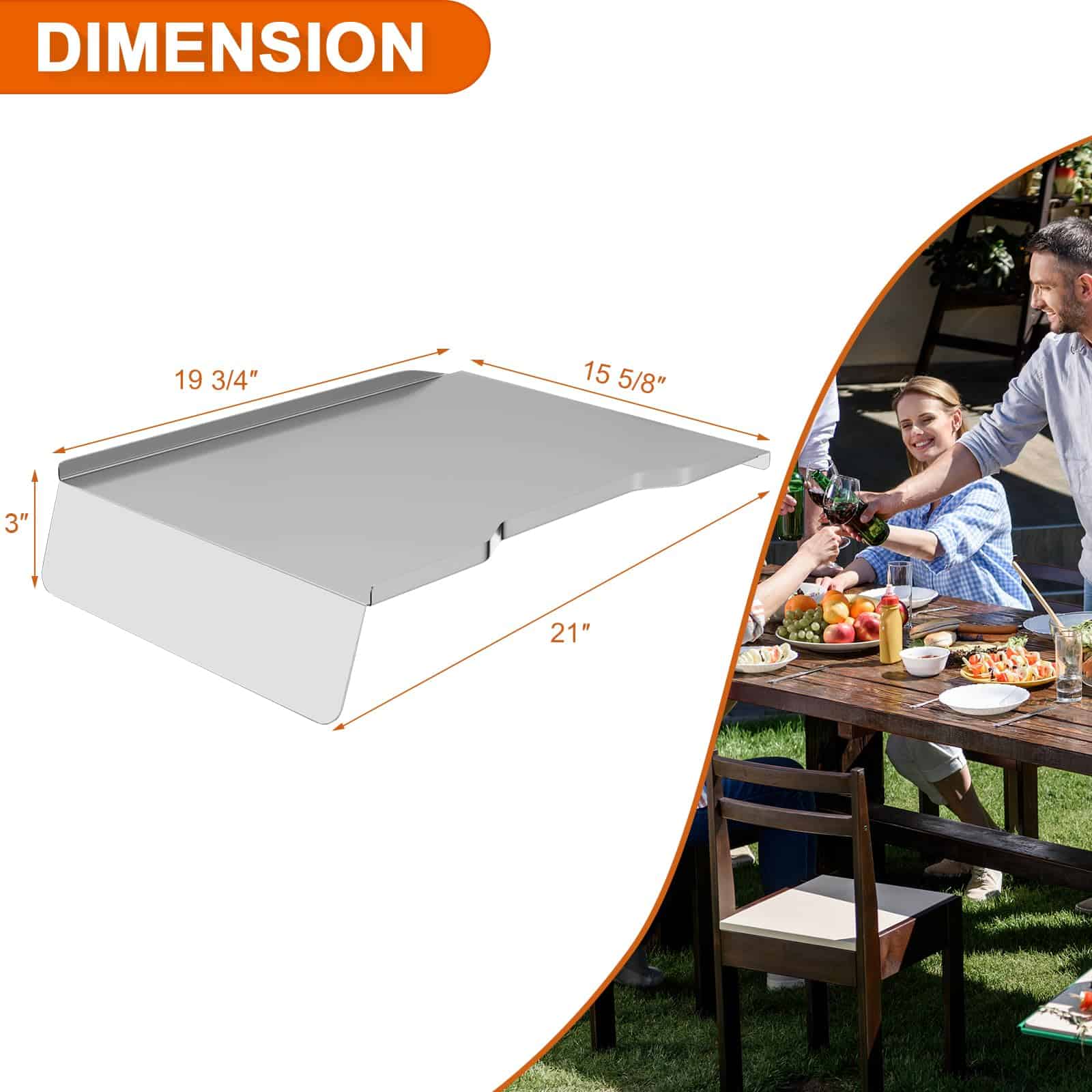 DELSbbq Bandeja de goteo y deflector térmico de reemplazo - Imagen 3
