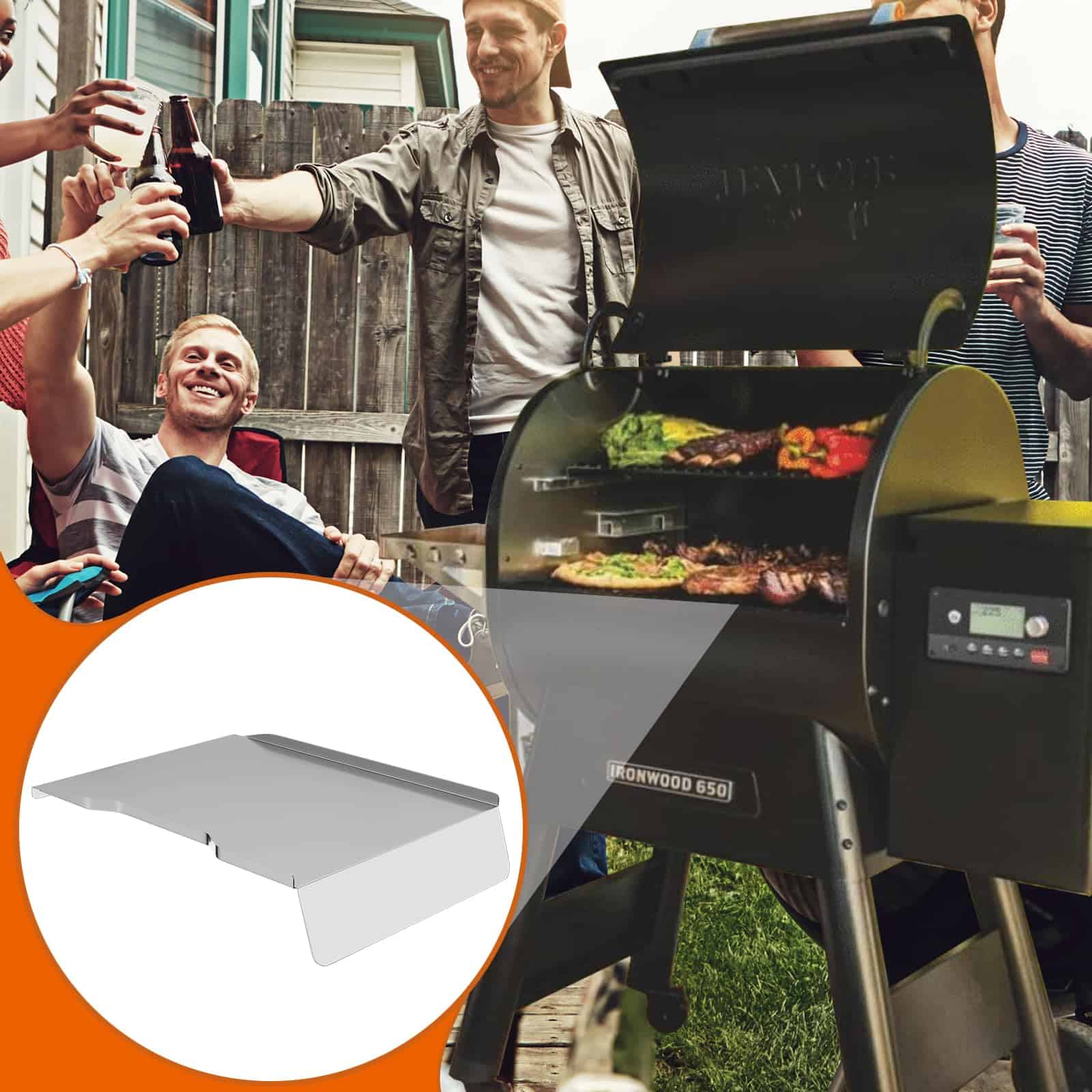 DELSbbq Bandeja de goteo y deflector térmico de reemplazo - Imagen 8