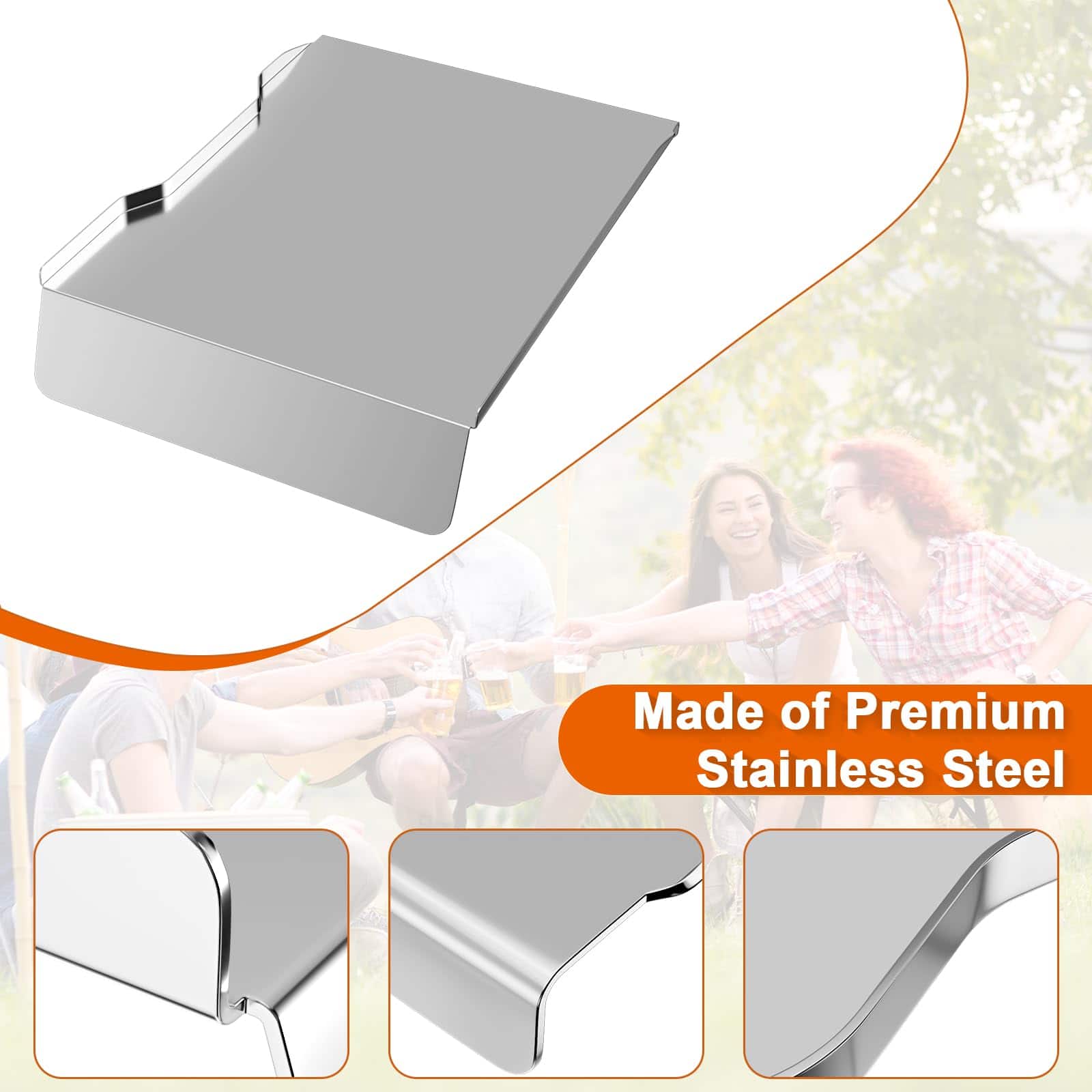 DELSbbq Bandeja de goteo y deflector térmico de reemplazo - Imagen 5