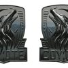Par de Emblemas Personalizados Estilo Dark -Negro Brillante