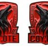 Par de Emblemas Personalizados Estilo Dark Horse Coyote -