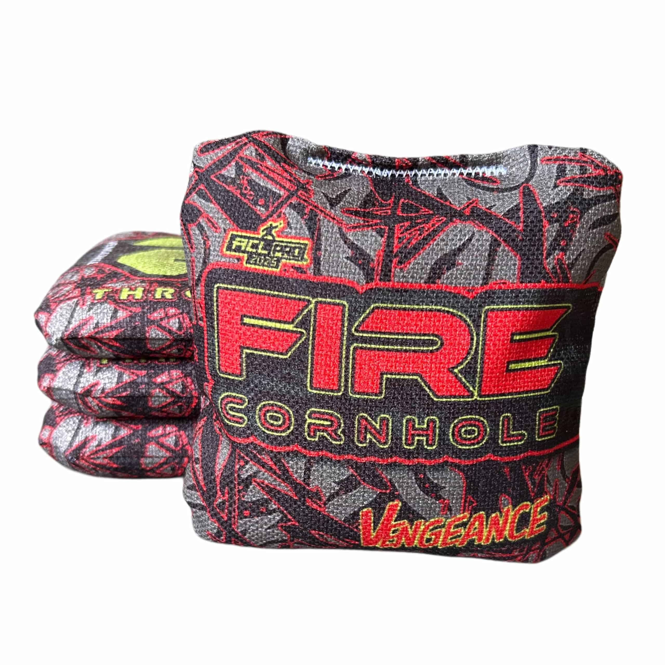 FIRE CORNHOLE | Bolsas de Cornhole | Aprobado -Rojo/Gris