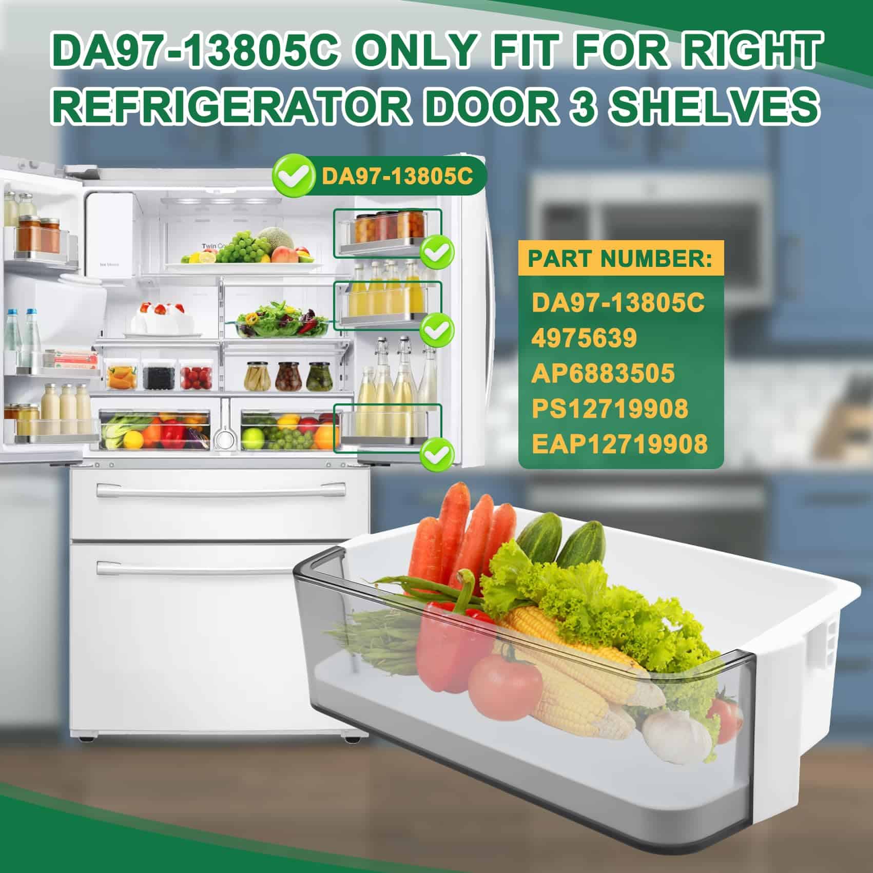 DA97-13805C Repisa de Puerta Compatible con Samsung - Imagen 3