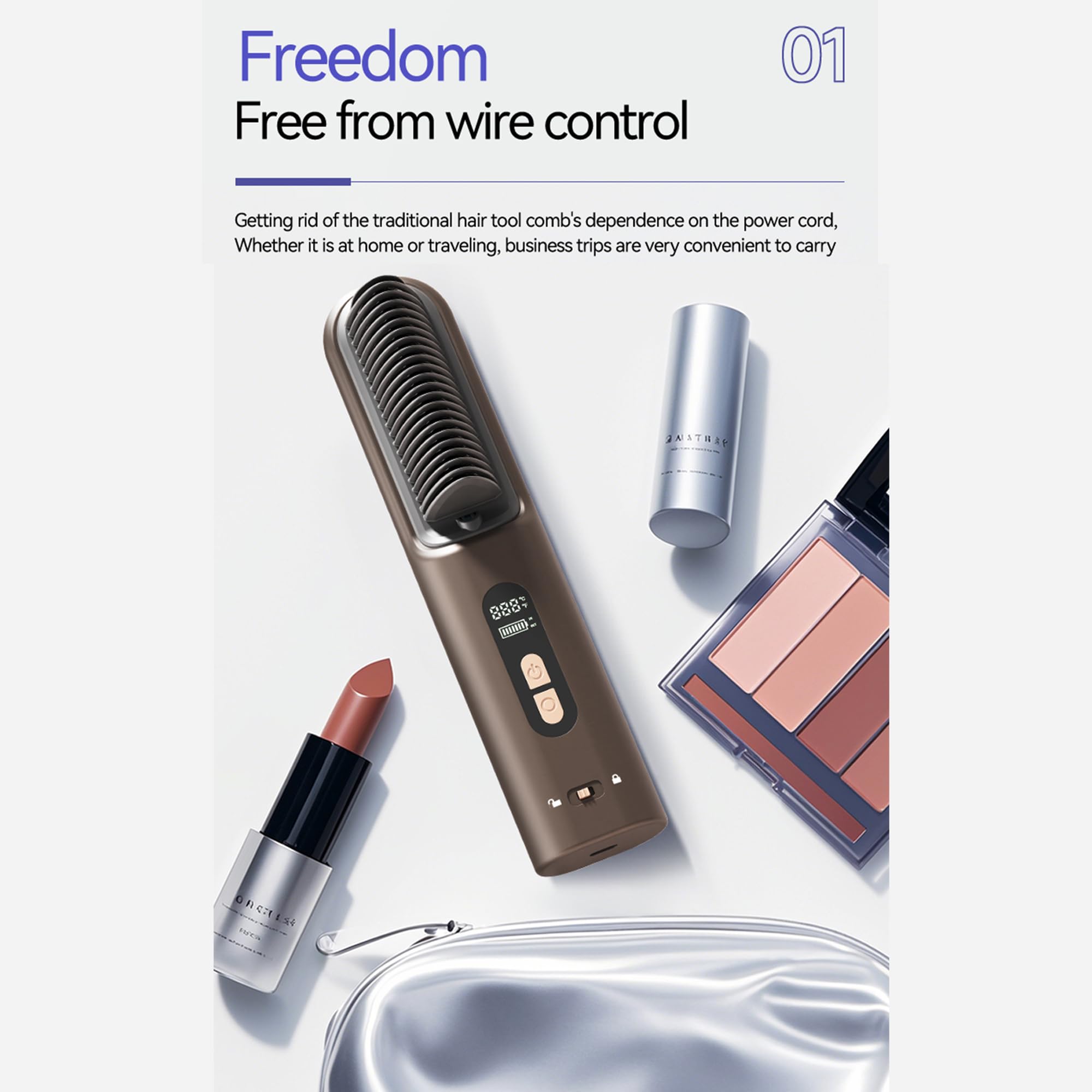 Cepillo Alisador Inalámbrico - Cepillo de Pelo Portátil - Imagen 9