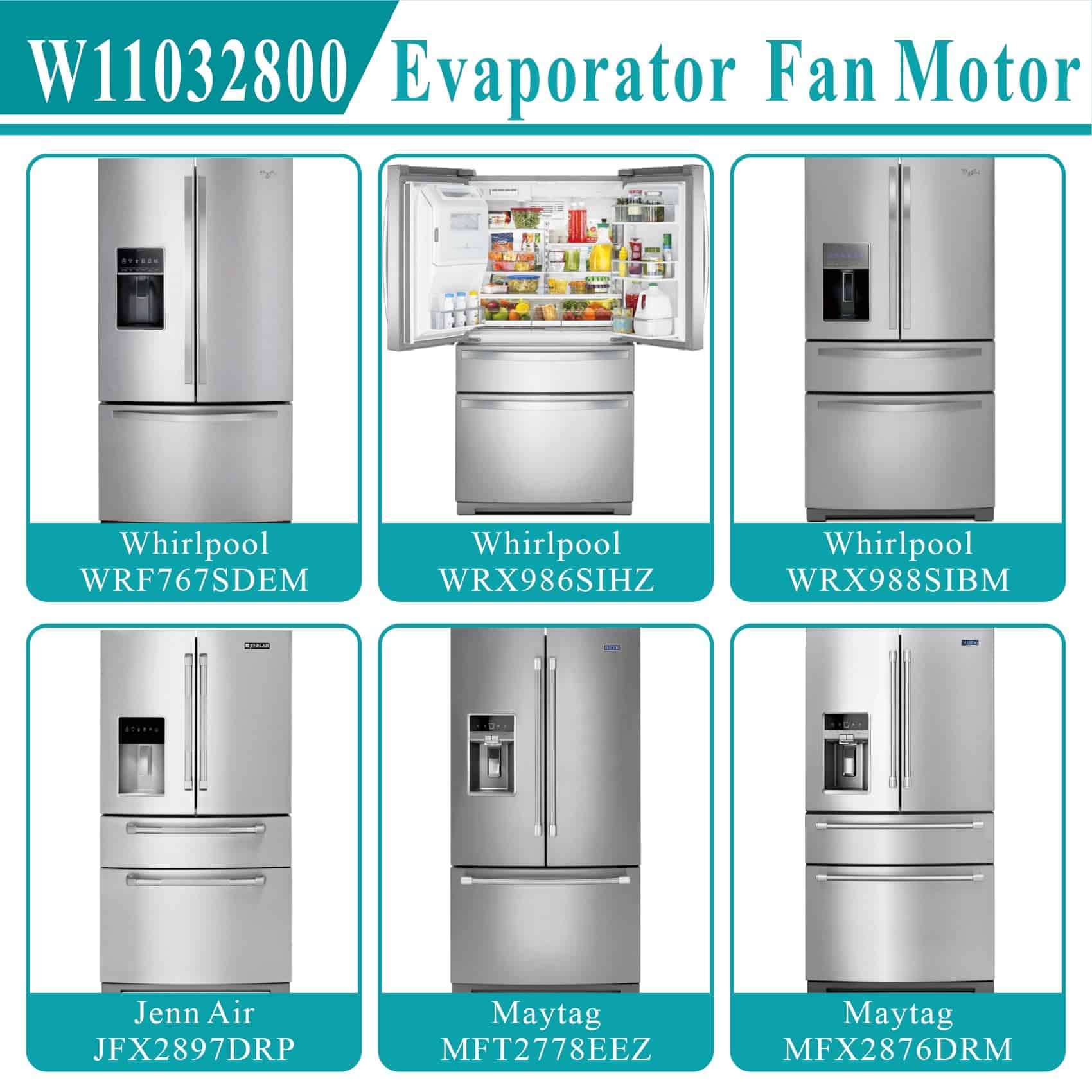 Motor del ventilador del evaporador W11032800 actualizado - Imagen 6