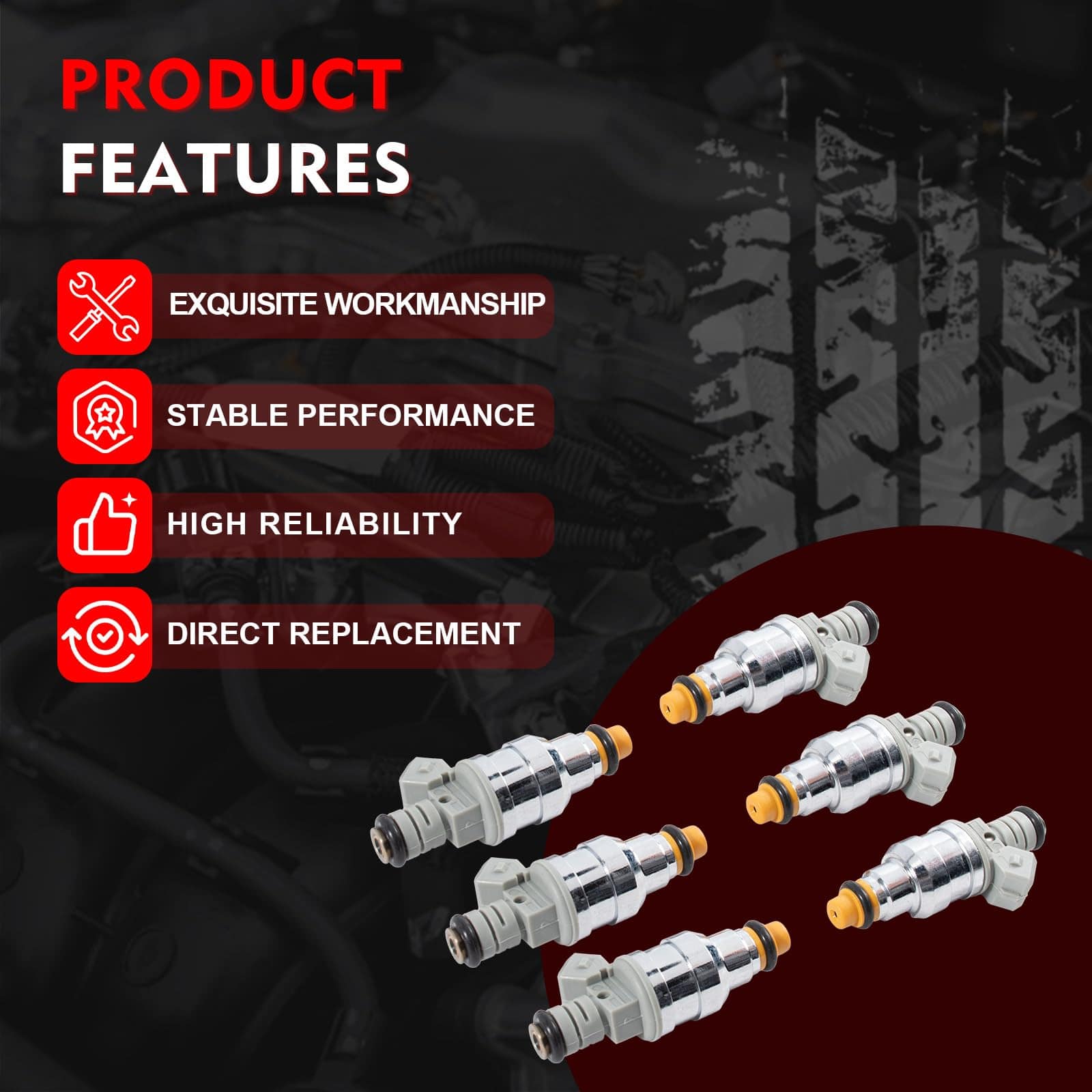Conjunto de 6 inyectores de combustible Merautop SJ - Imagen 6