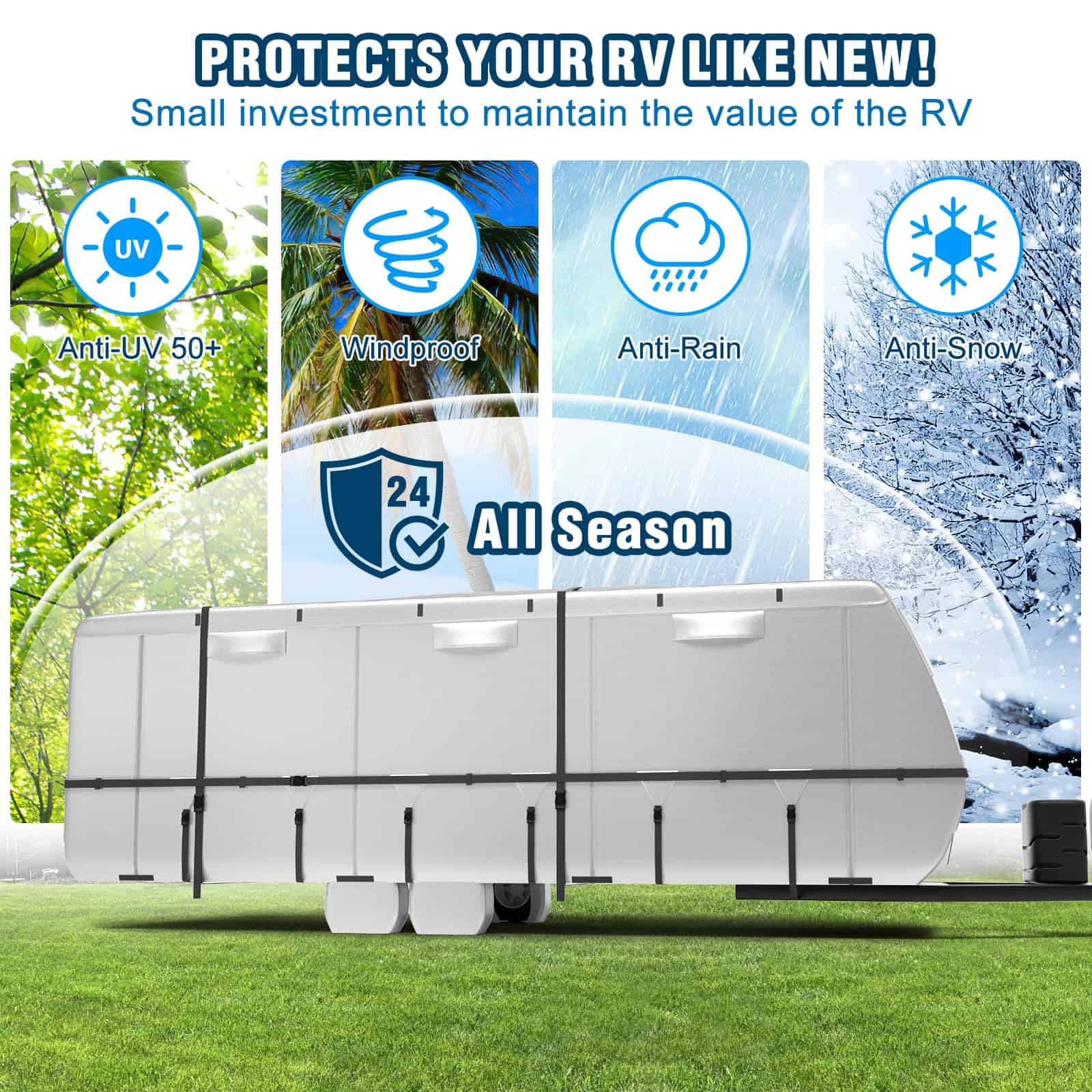 Cubierta RV DenForste Oxford, 30-33 pies Cubierta de - Imagen 5