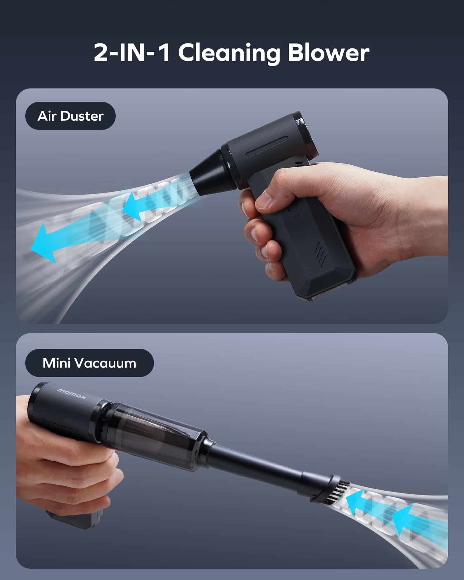 Soplador y Aspiradora Eléctrica 2 en 1, Soplador sin - Imagen 4