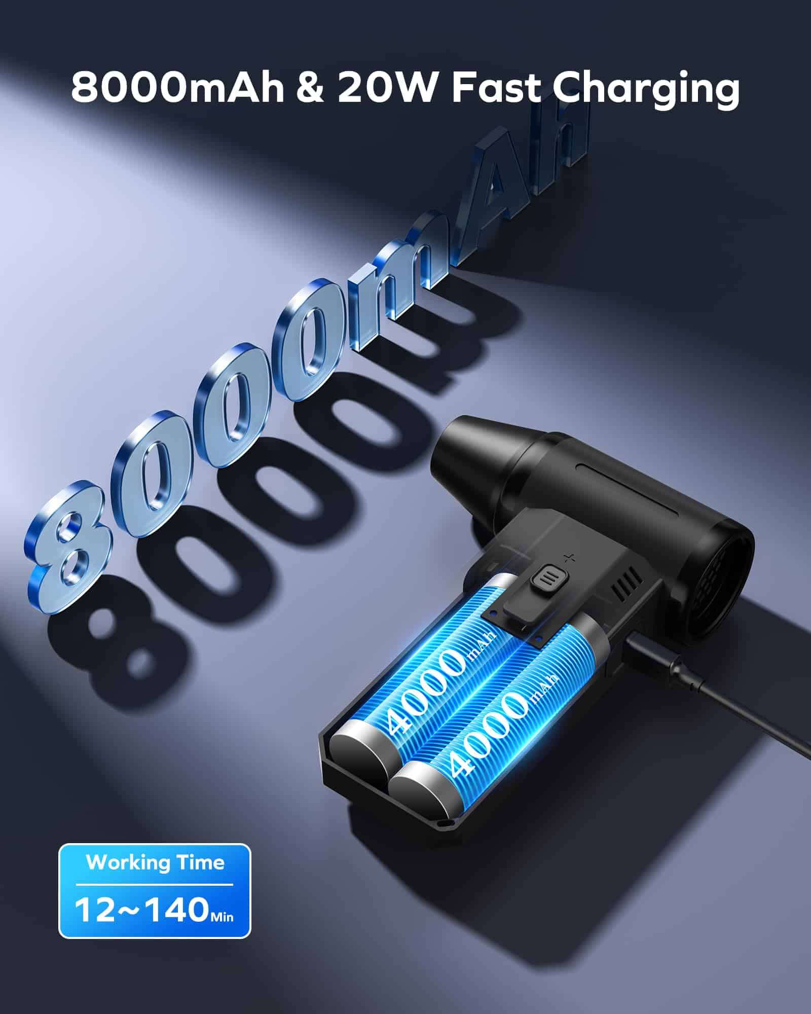 Soplador y Aspiradora Eléctrica 2 en 1, Soplador sin - Imagen 6