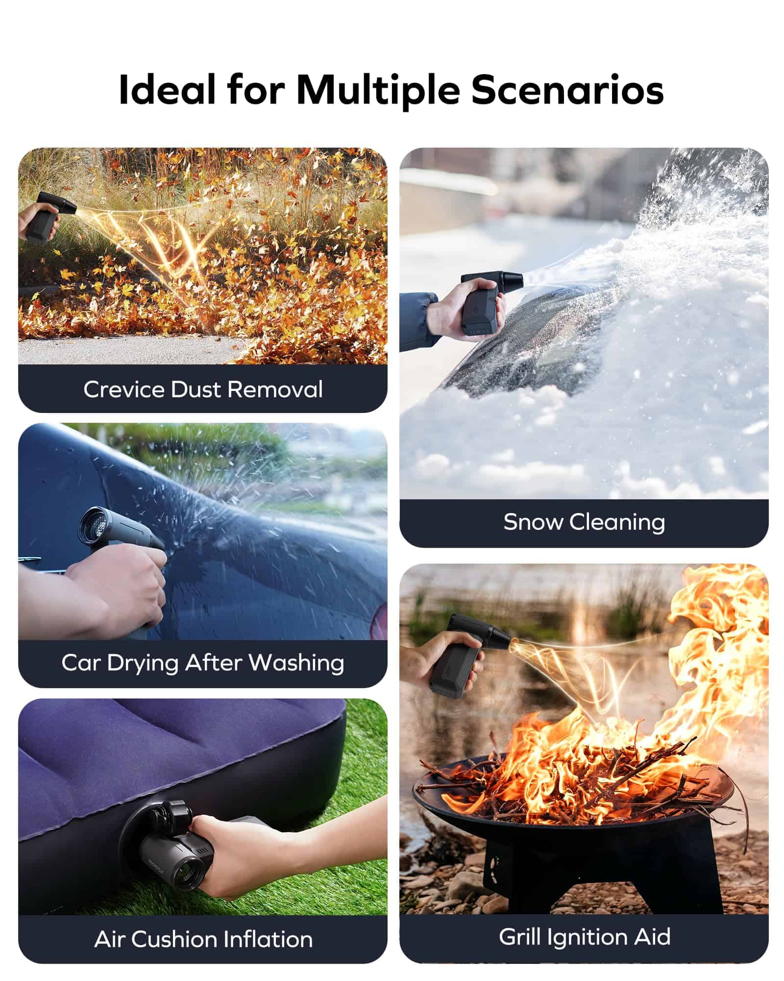 Soplador y Aspiradora Eléctrica 2 en 1, Soplador sin - Imagen 7