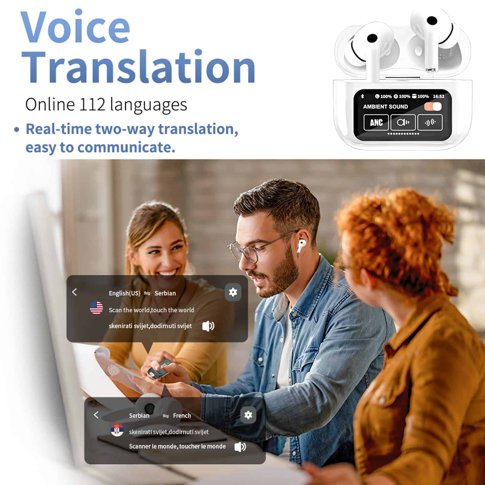 Auriculares traductores de idiomas en tiempo real con - Imagen 4