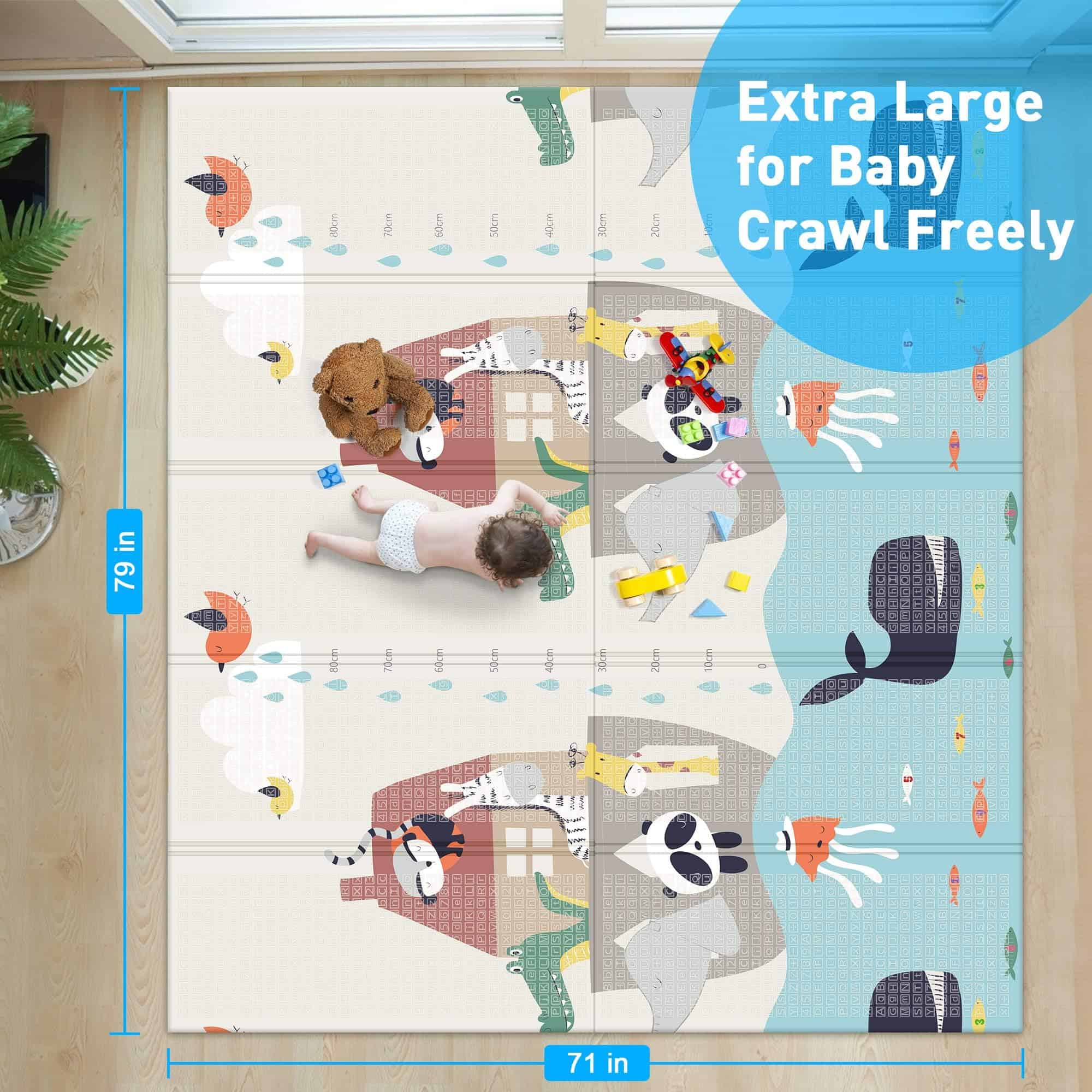 Tapete de juego para bebé Gimars, tapete plegable y - Imagen 4