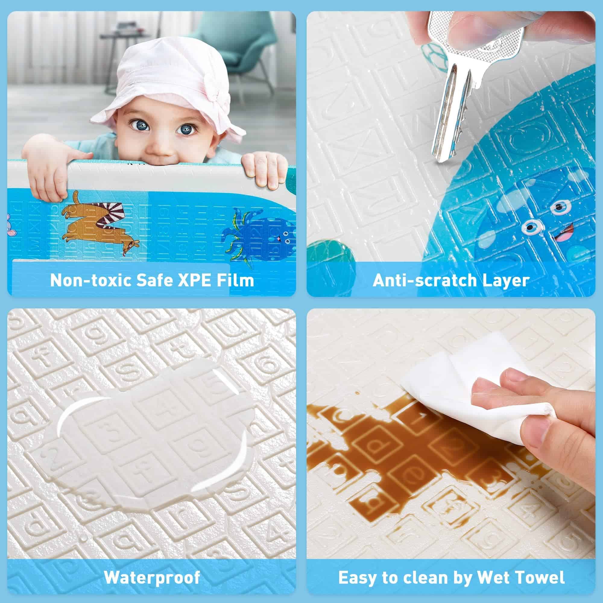 Tapete de juego para bebé Gimars, tapete plegable y - Imagen 7