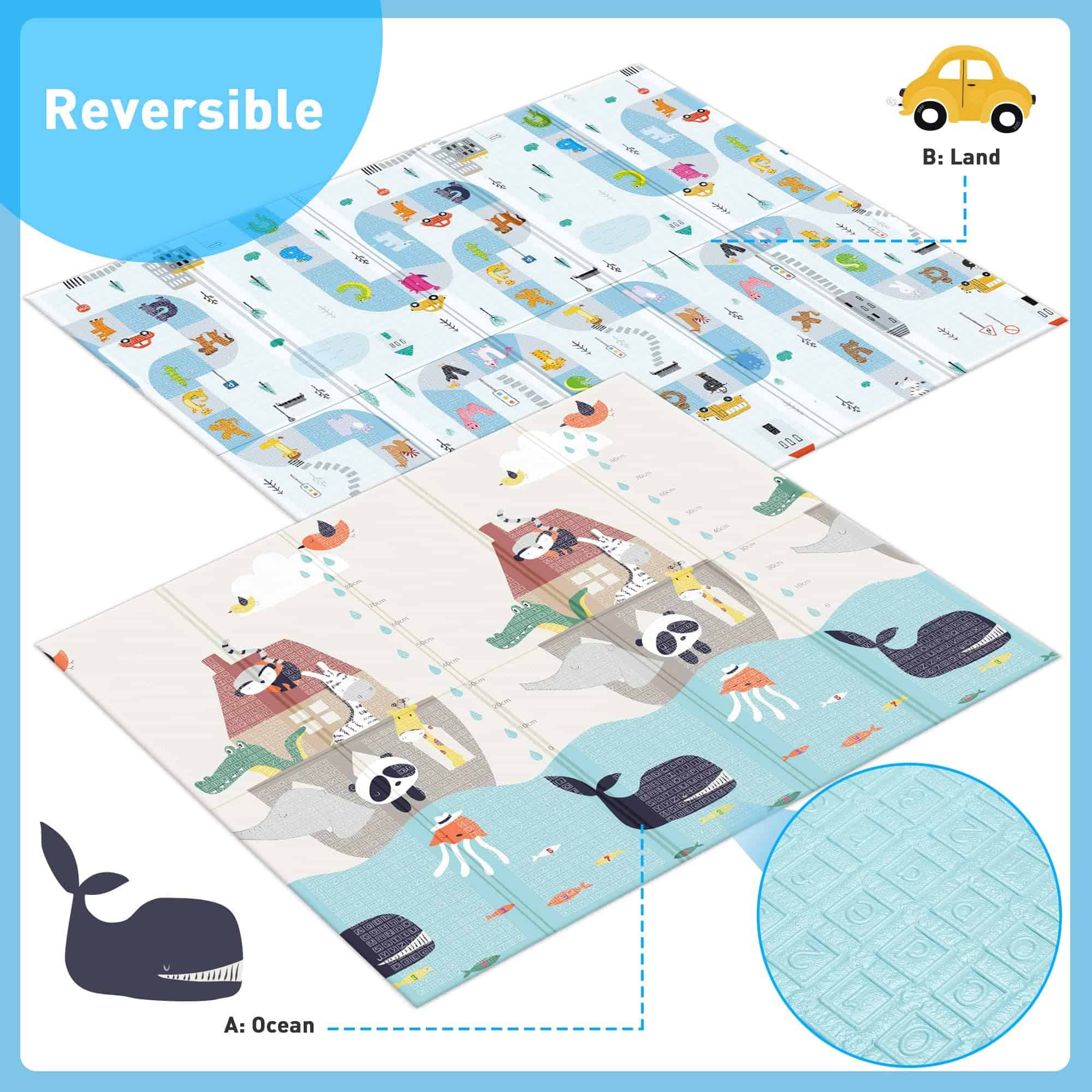 Tapete de juego para bebé Gimars, tapete plegable y - Imagen 6