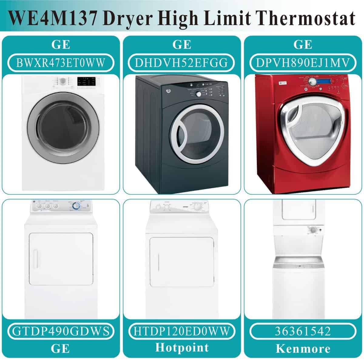Termostato de límite alto para secadora WE4M137 actualizado - Imagen 5
