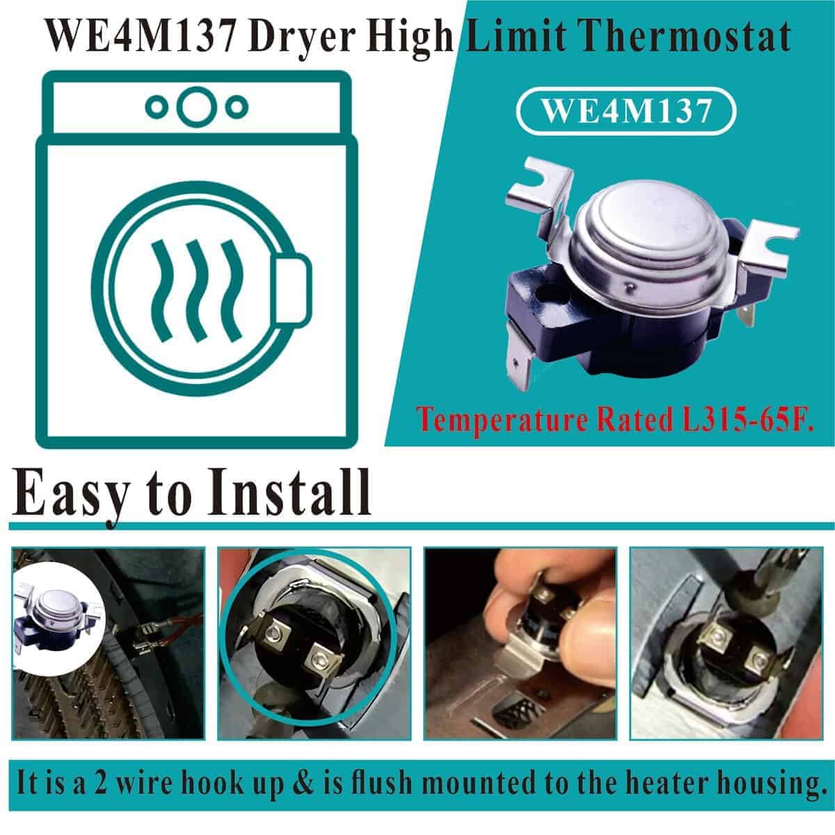 Termostato de límite alto para secadora WE4M137 actualizado - Imagen 6