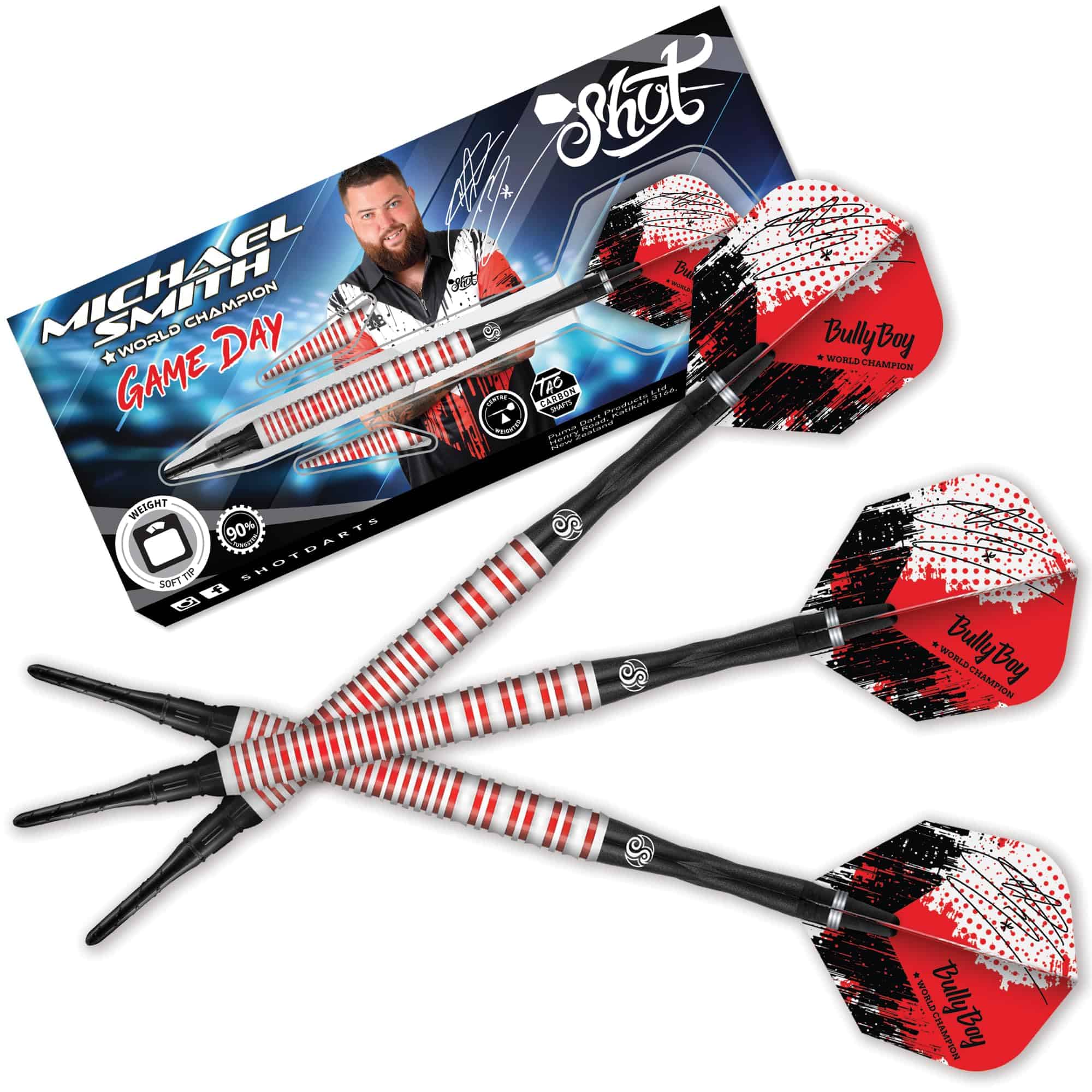 Set de Dardos Blandos Shot! Michael Smith Game Day 90%