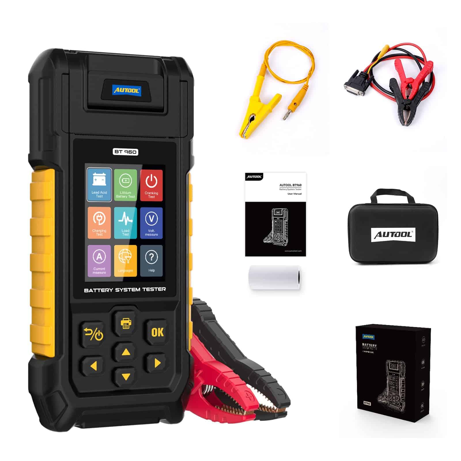 Probador de batería de coche AUTOOL 12V 24V 30-2000 CCA,