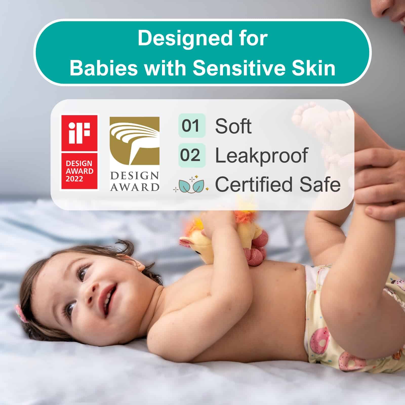 Pañales de tela reutilizables con indicador -Lindo - Imagen 4