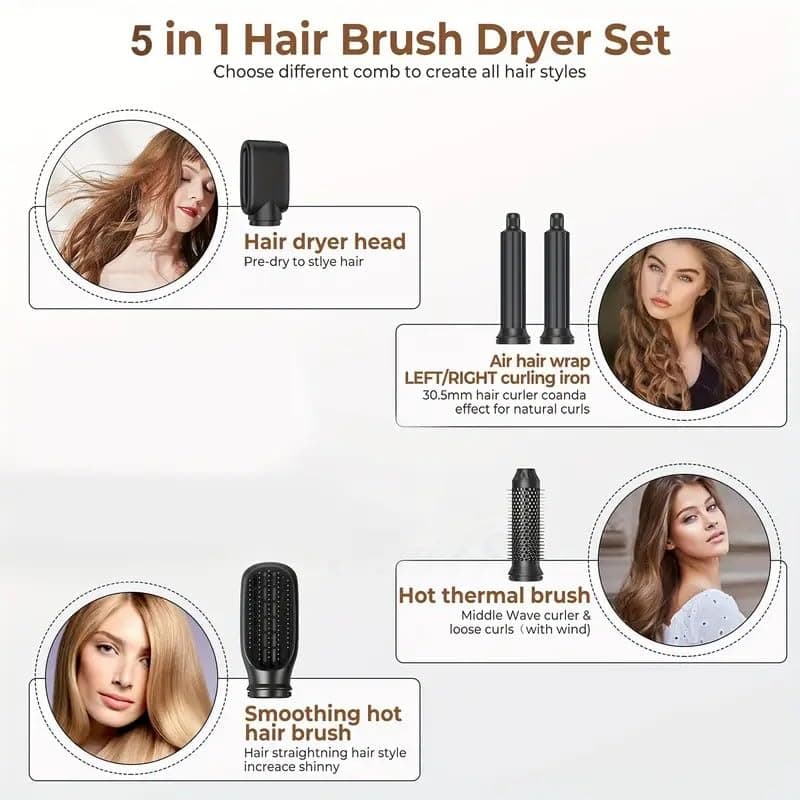 Cepillo Secador de Pelo 5 en 1, Cepillo Secador de Iones - Imagen 4