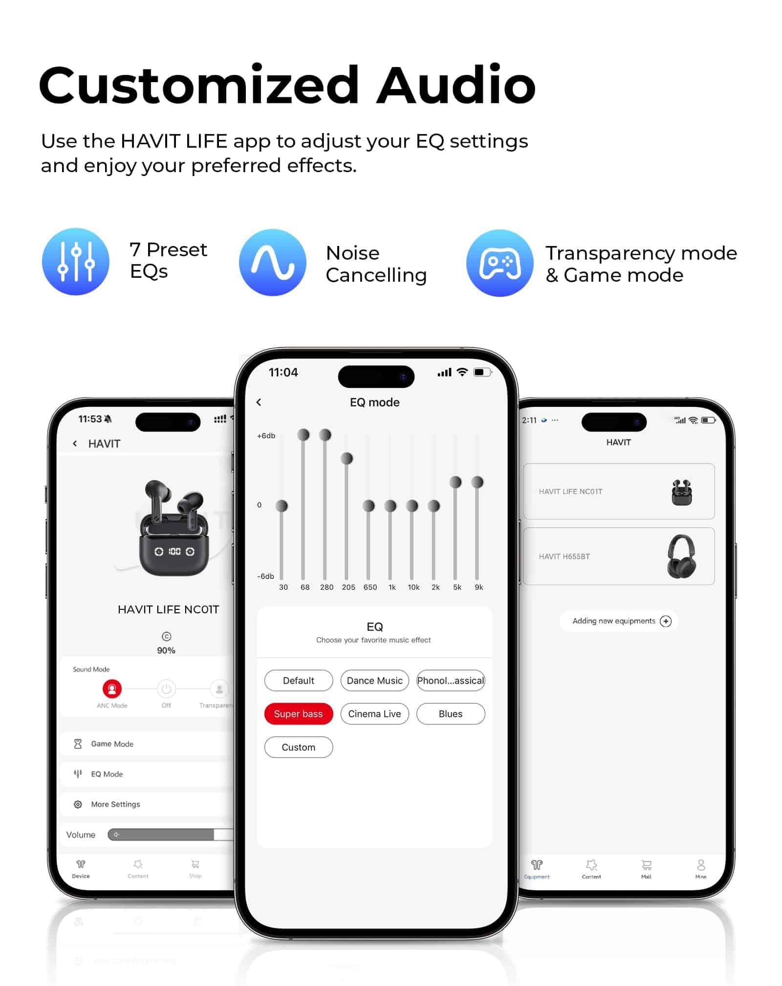 Auriculares inalámbricos con cancelación de ruido Havit, - Imagen 6