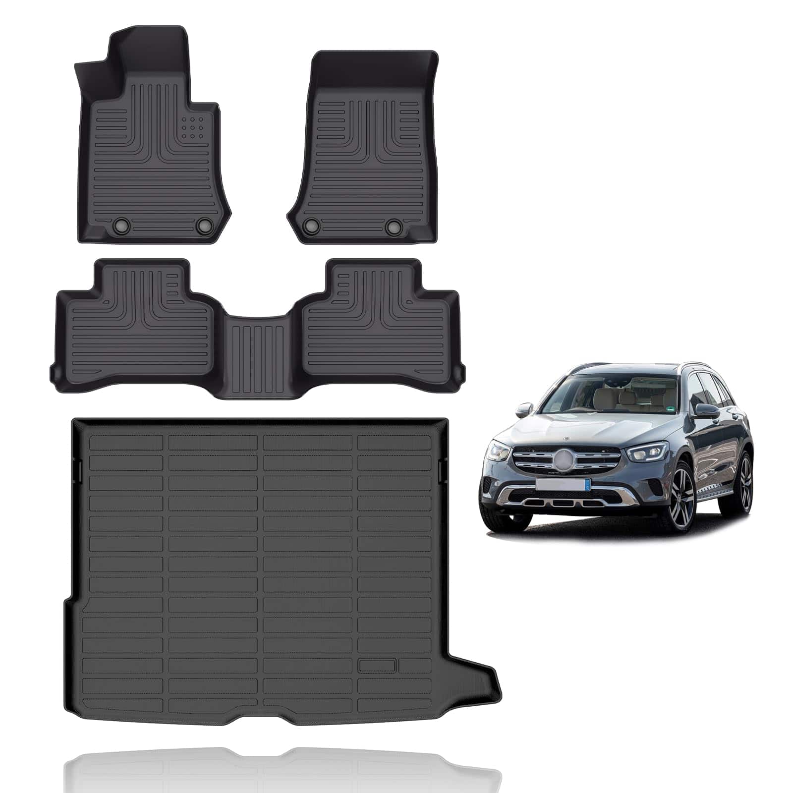 Juego de tapetes y protector de maletero Compatible con