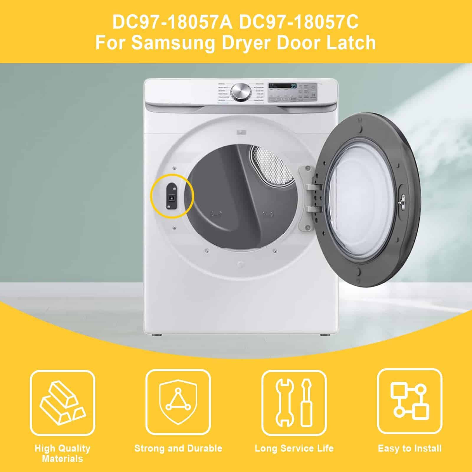 Ensamblaje de pestillo de puerta para secadora DC97-18057A - Imagen 8