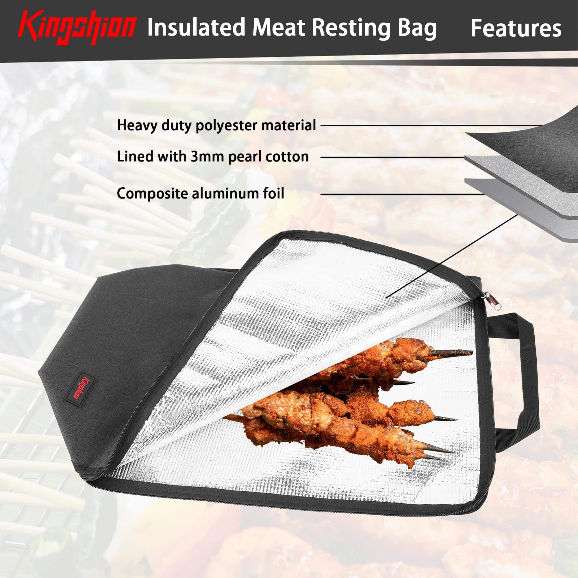 Manta para Descansar Carne Kingshion para Parrilla, Bolsa - Imagen 5