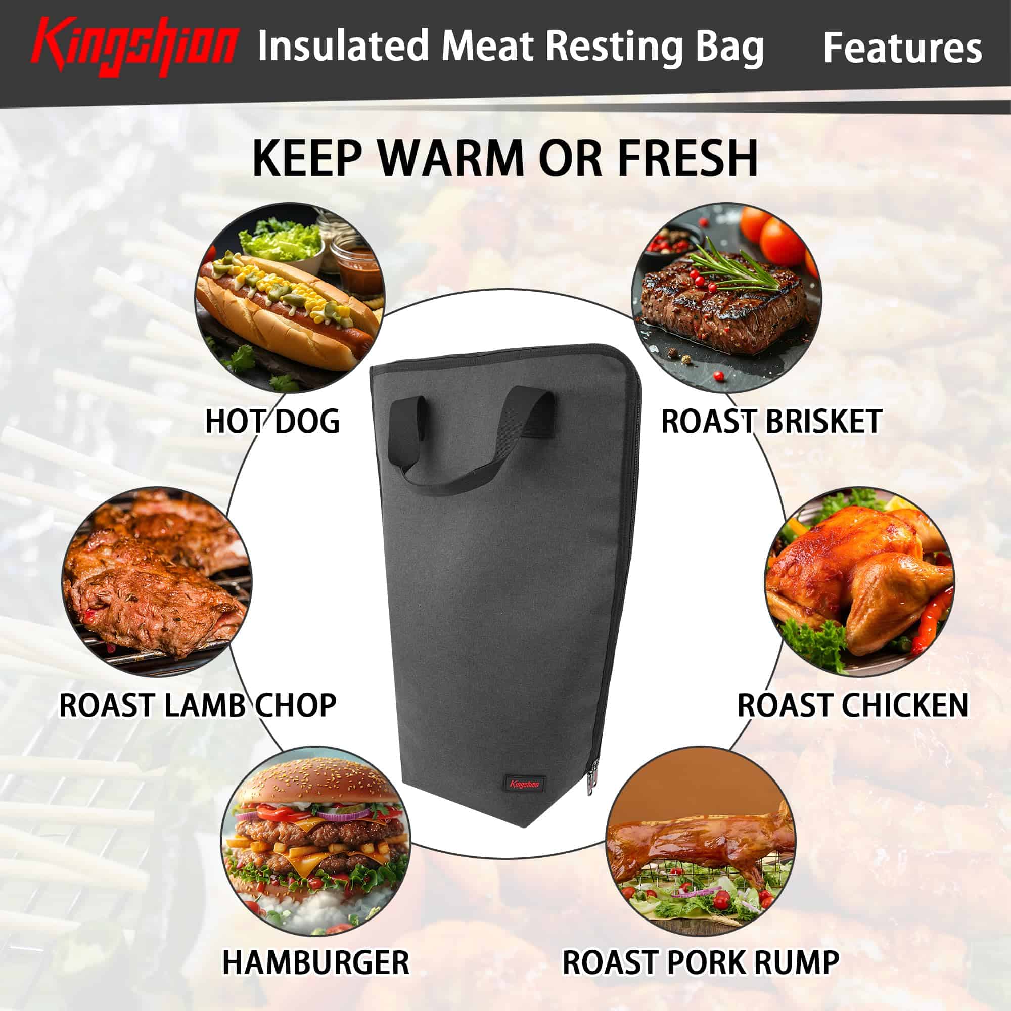 Manta para Descansar Carne Kingshion para Parrilla, Bolsa - Imagen 6