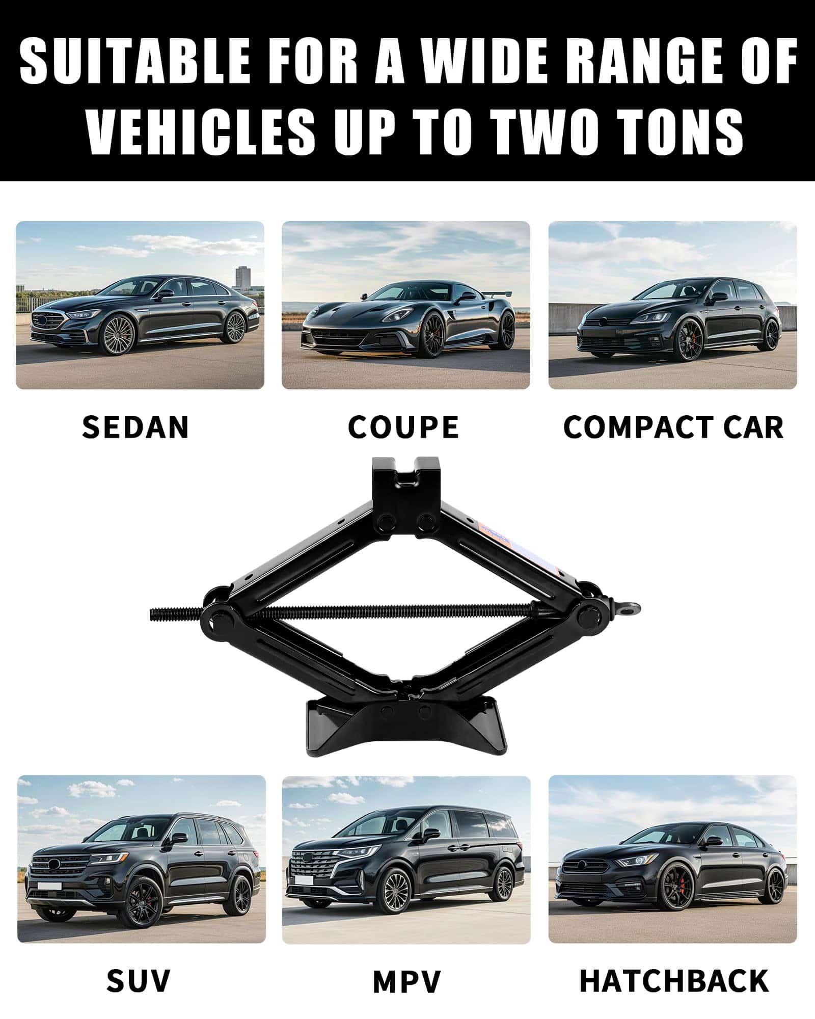 Gato de tijera de 1.5 toneladas en el kit de emergencia en - Imagen 7